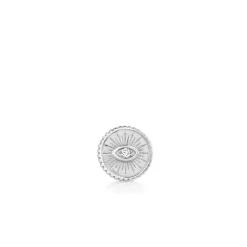 Men's Collection Gold & Diamond Small Marquise Eye Coin Stud