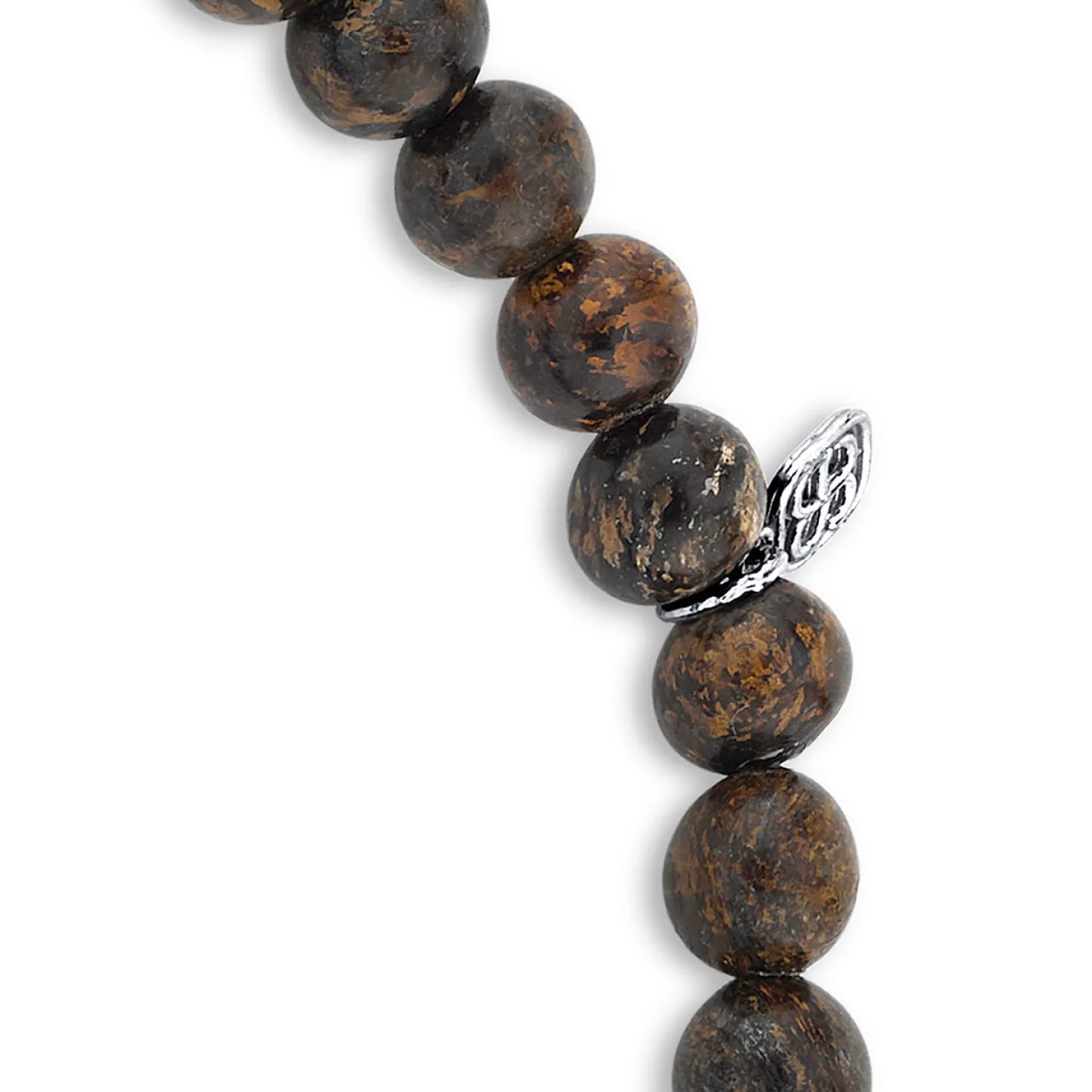 Men's Collection Gold & Diamond 4mm Rondelle on Bronzite