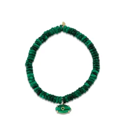 Men's Collection Gold & Emerald Carved Stone on Malachite
