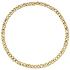 Men's Collection Gold & Pavé Small Diamond Link Necklace
