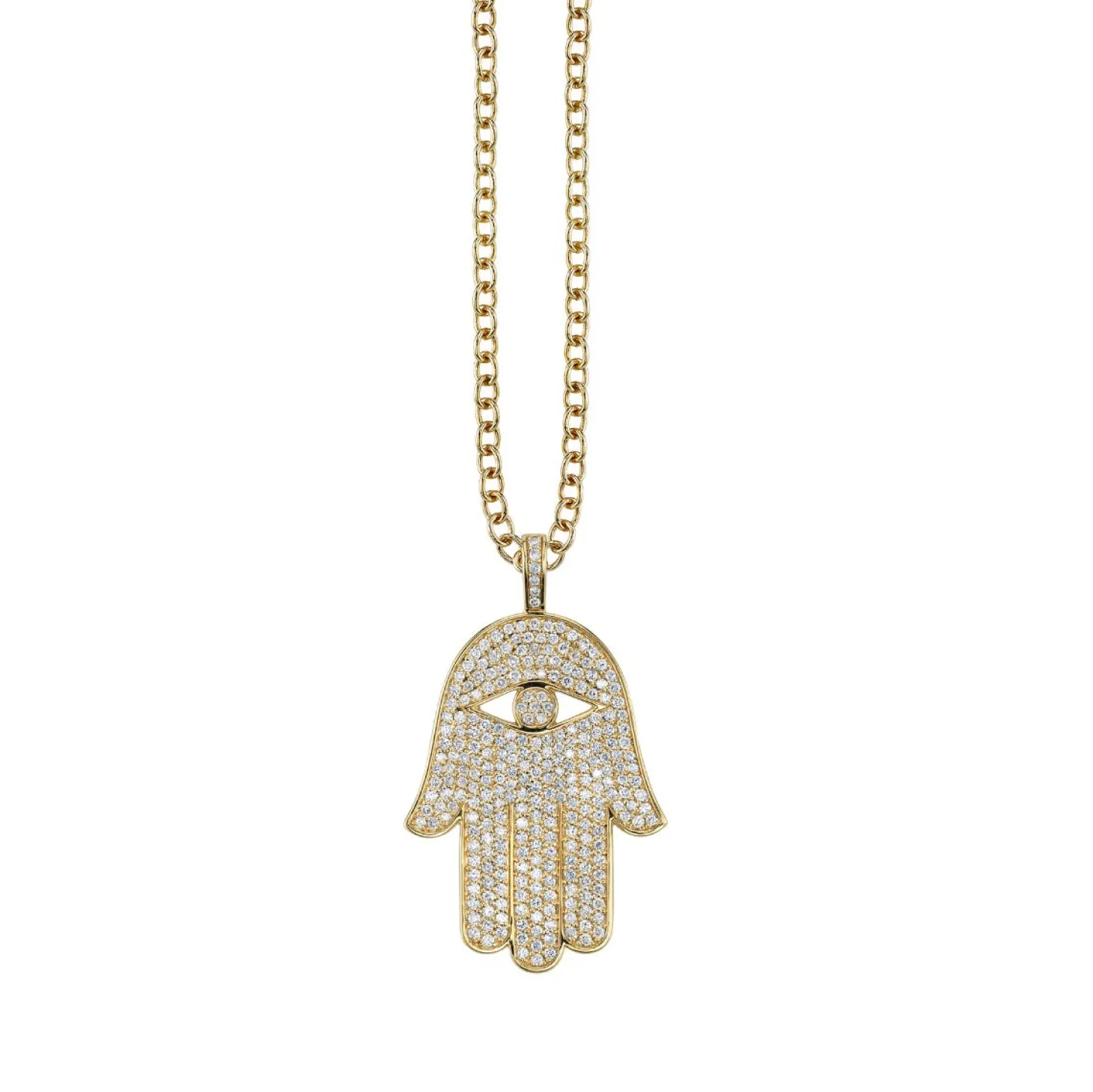 Men's Collection Gold & Pavé Diamond Extra Large Hamsa Charm