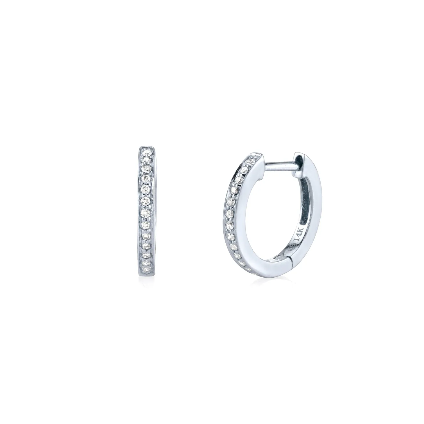 Men's Collection Gold & Pavé Diamond Huggie Hoops