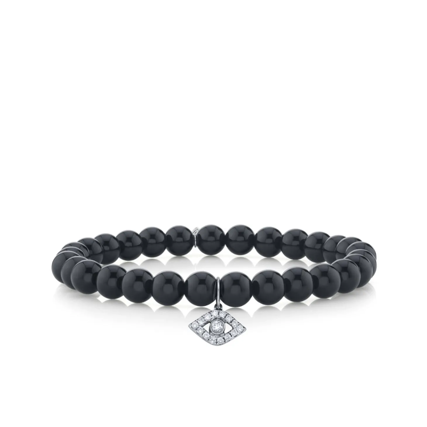 Men's Collection Large White Gold & Diamond Bezel Eye on Onyx