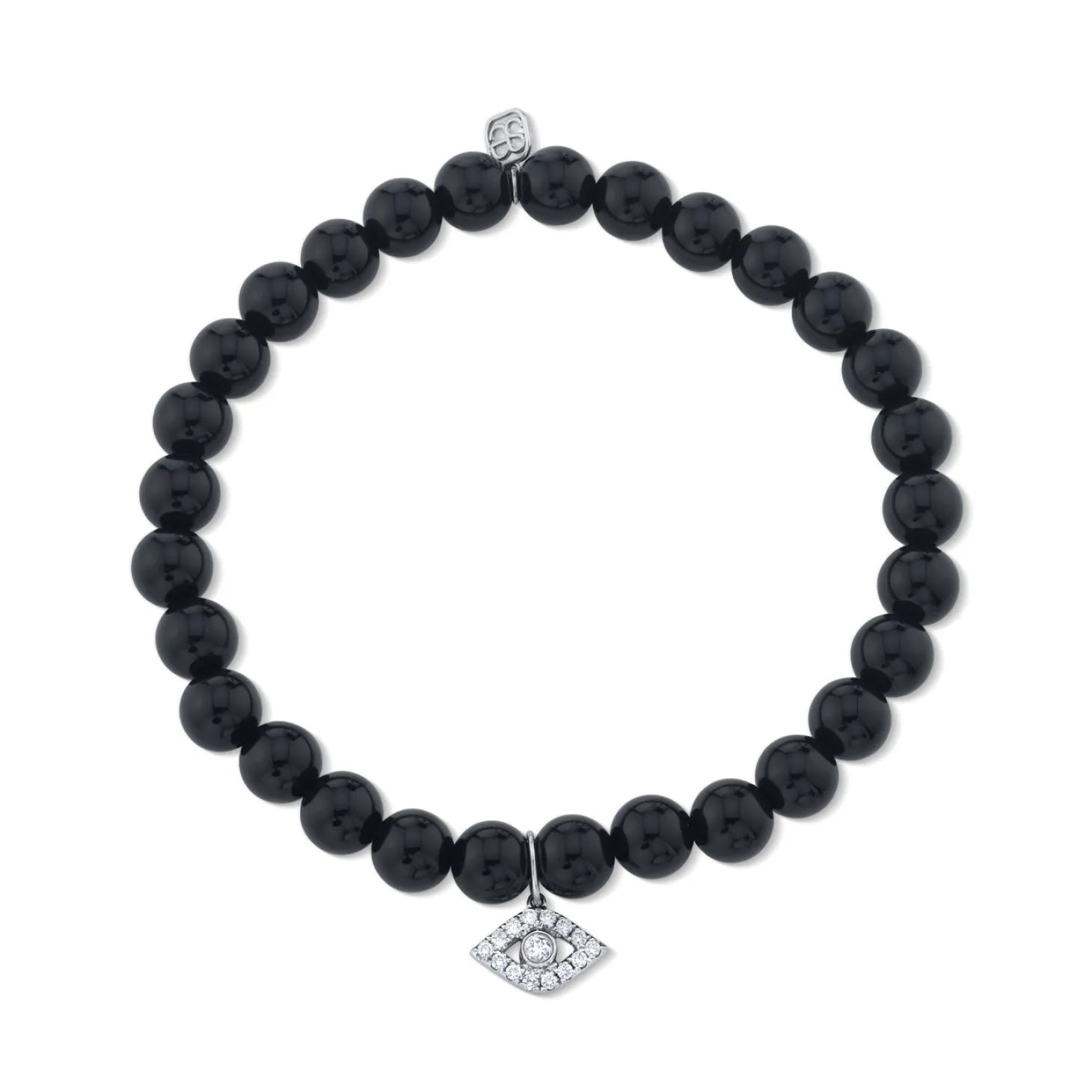 Men's Collection Large White Gold & Diamond Bezel Eye on Onyx