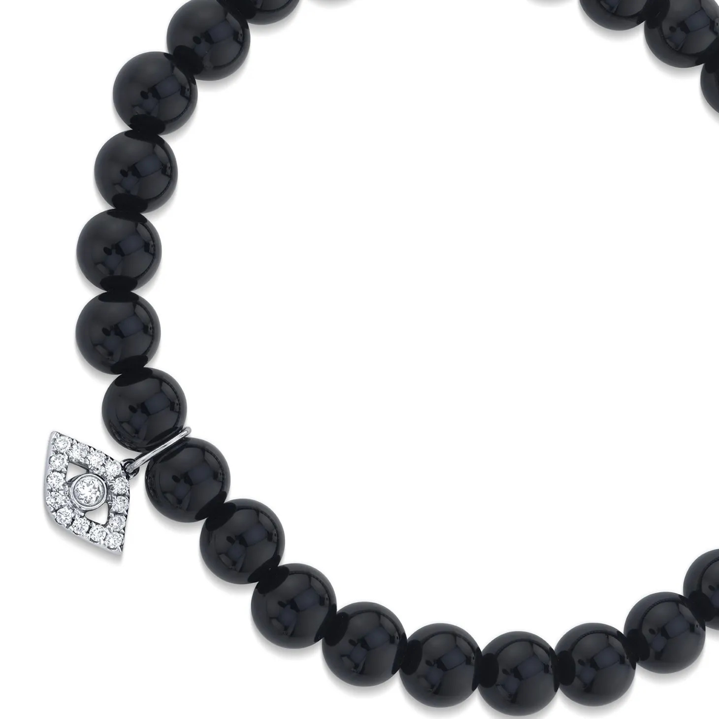 Men's Collection Large White Gold & Diamond Bezel Eye on Onyx