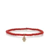 Men's Collection Mini Gold & Diamond Hamsa on Red Sea Bamboo