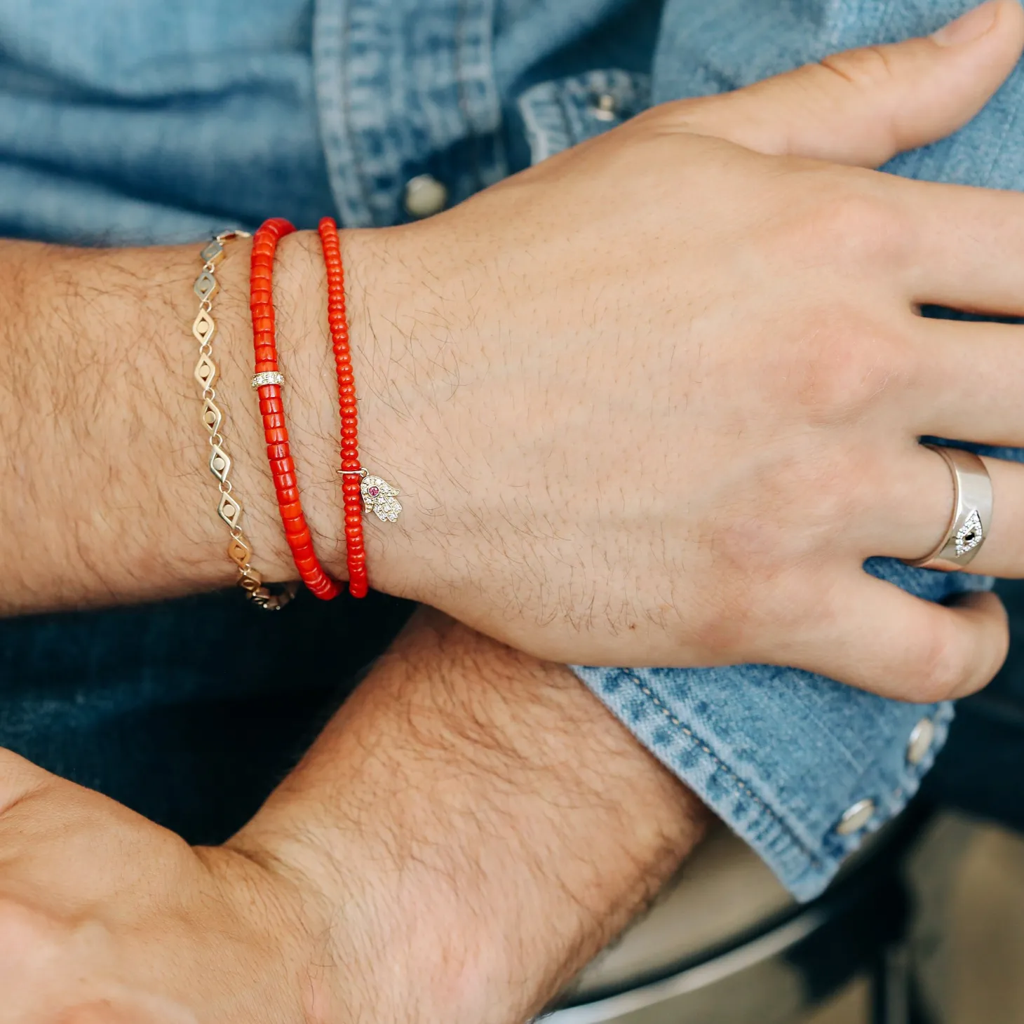 Men's Collection Pure Gold Eye Link Bracelet