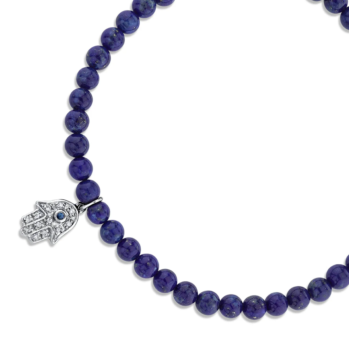 Men's Collection Sapphire & Diamond Hamsa on Lapis
