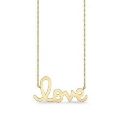 Pure Gold Big Script Love Necklace