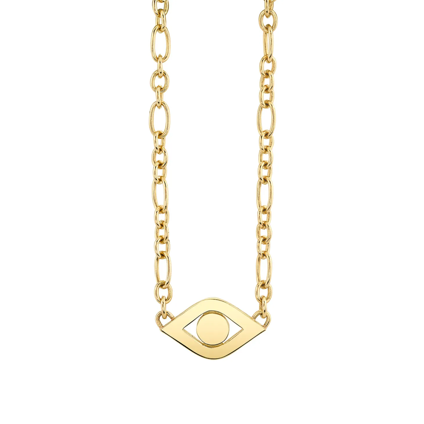 Pure Gold Extra Large Eye Link Necklace