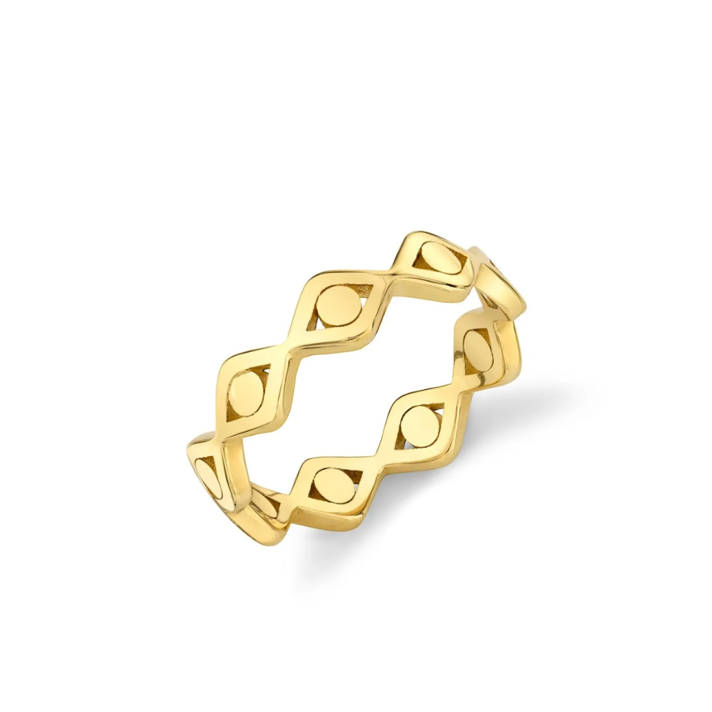 Pure Gold Eye Link Eternity Ring