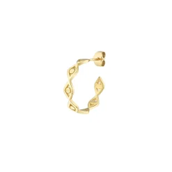 Pure Gold Eye Link Hoop Earrings