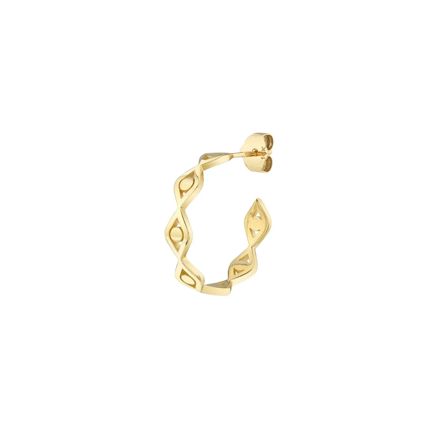 Pure Gold Eye Link Hoop Earrings