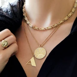 Pure Gold Large Initial Necklace