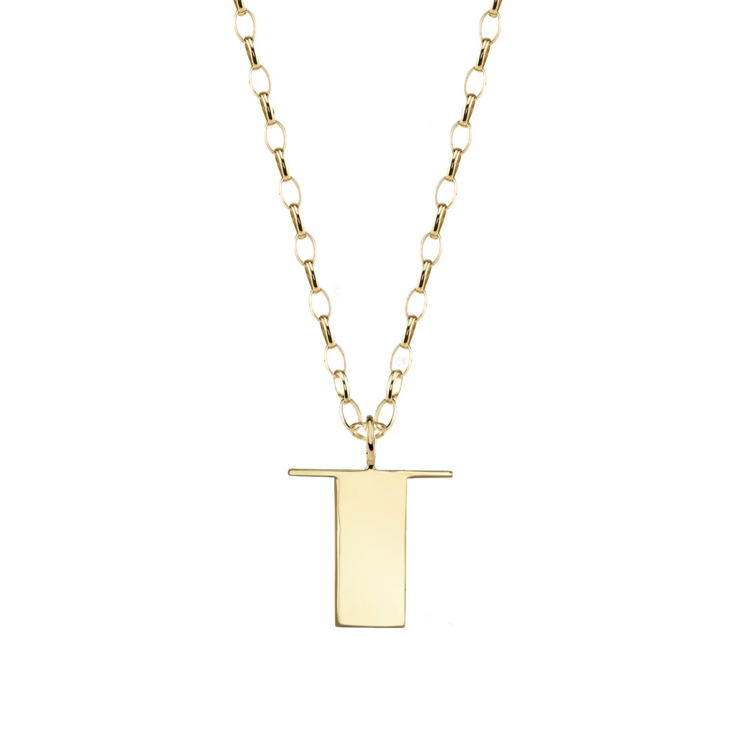 Pure Gold Large Initial Necklace