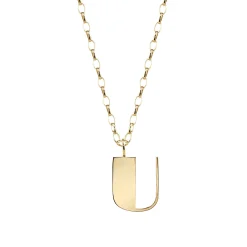 Pure Gold Large Initial Necklace