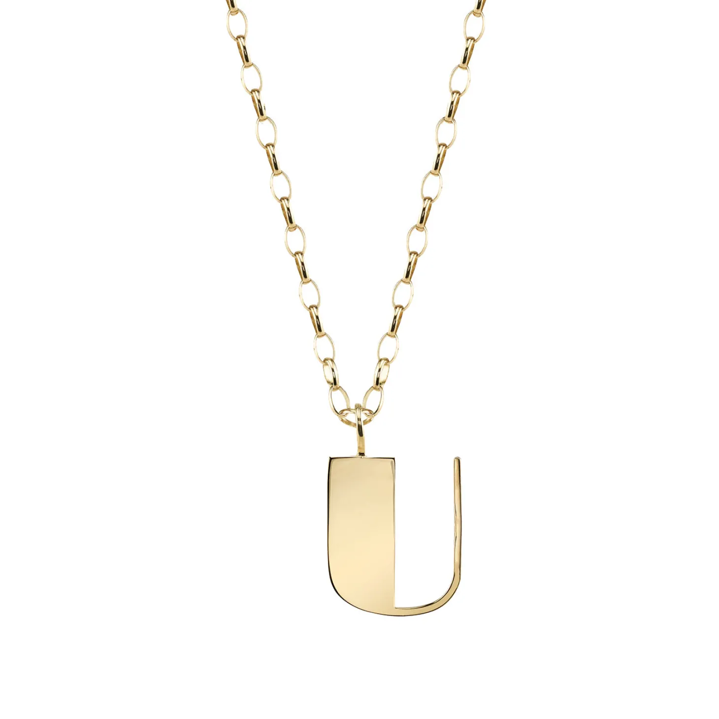 Pure Gold Large Initial Necklace