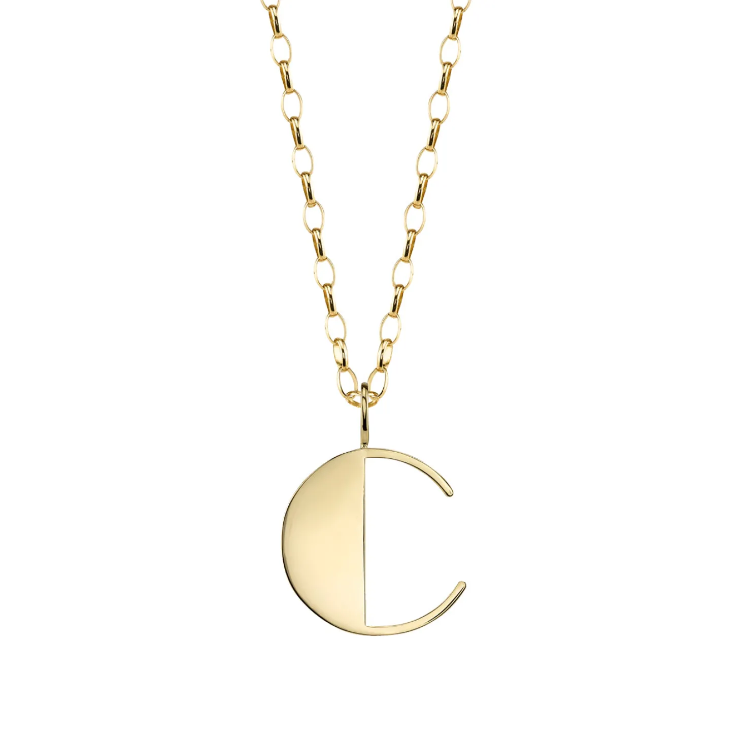 Pure Gold Large Initial Necklace