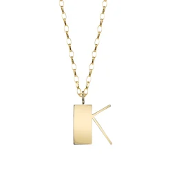 Pure Gold Large Initial Necklace