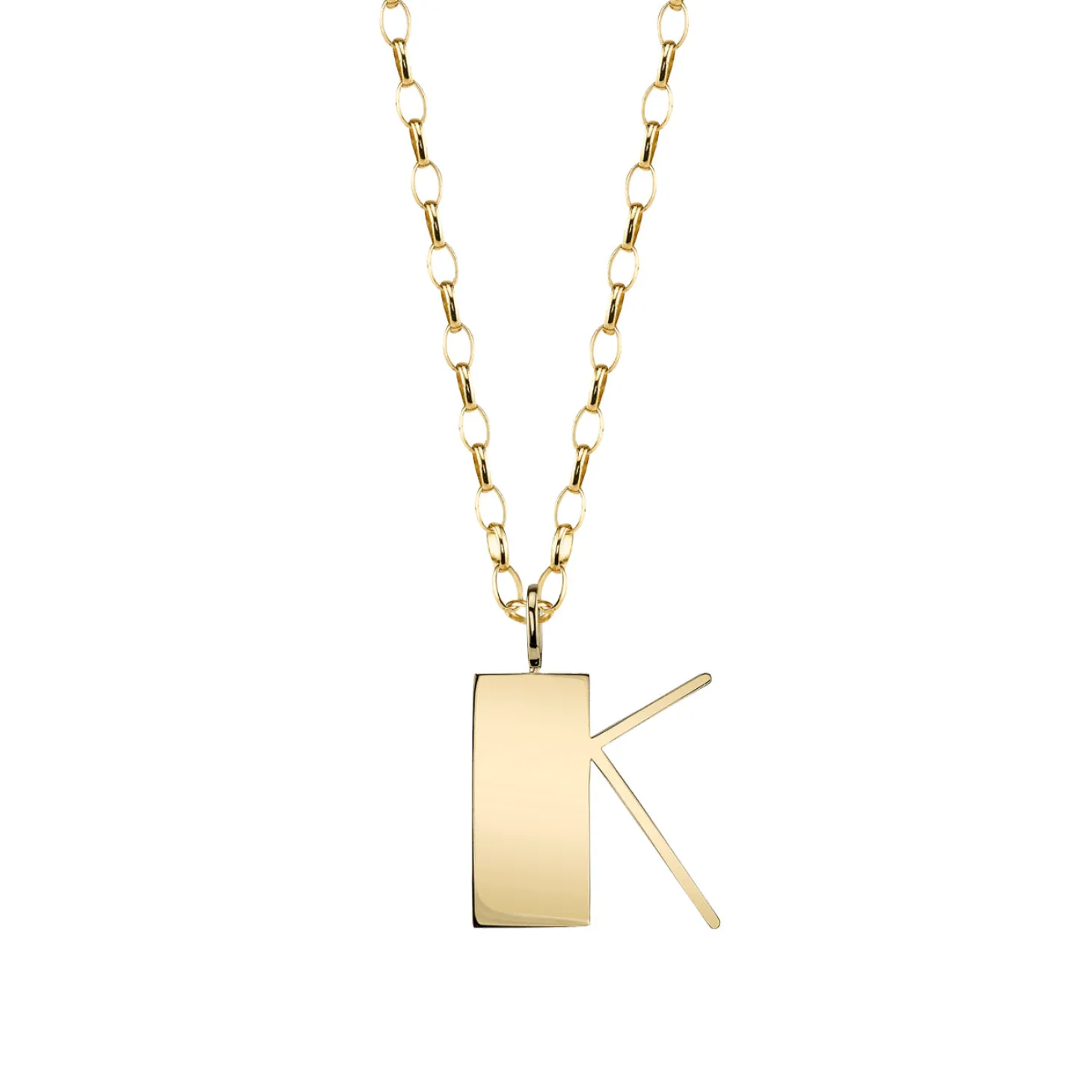 Pure Gold Large Initial Necklace