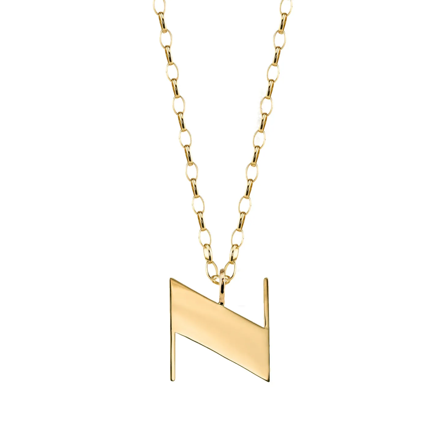 Pure Gold Large Initial Necklace