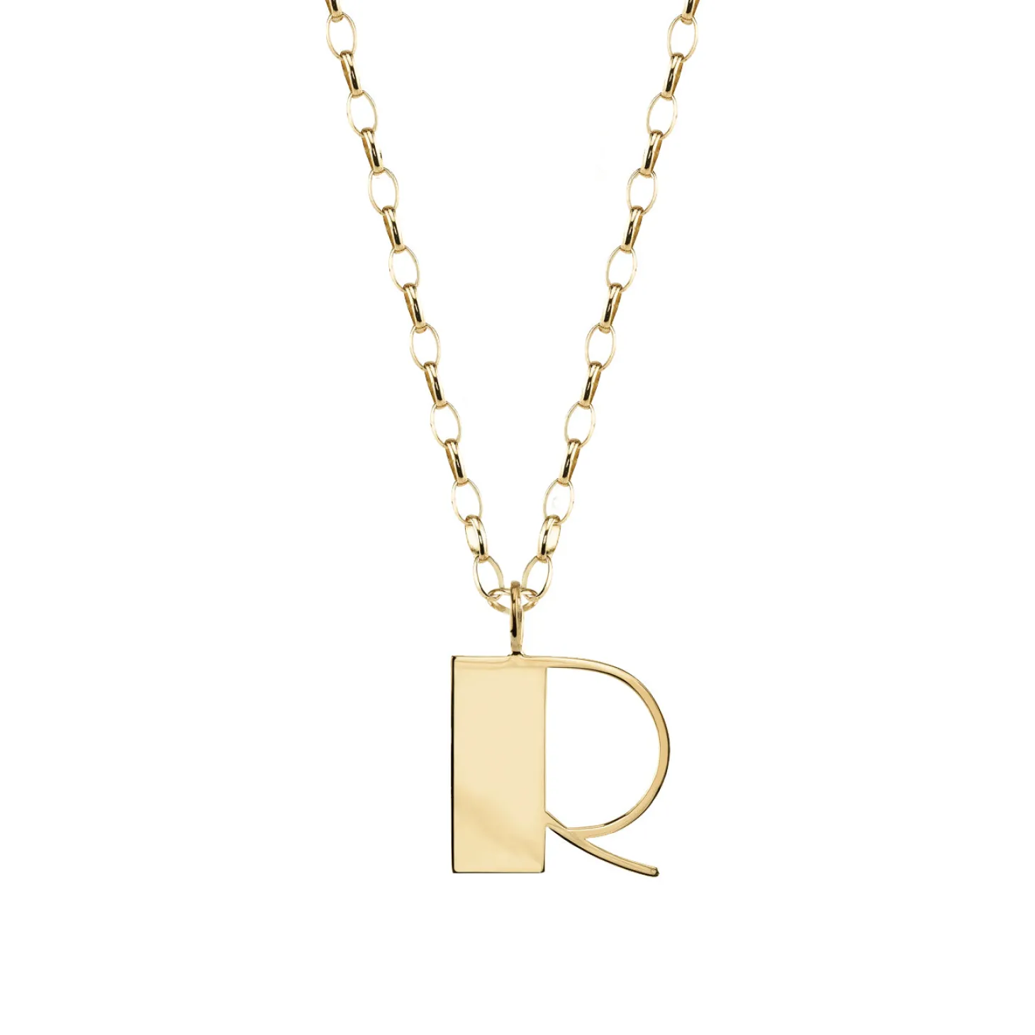 Pure Gold Large Initial Necklace