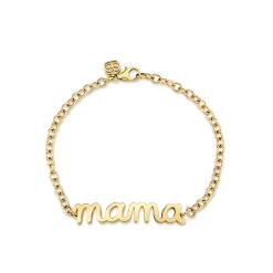 Pure Gold Large Mama Script Bracelet