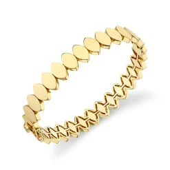 Pure Gold Marquise Eye Hinge Bangle