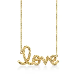 Pure Gold Medium Love Script Rope Necklace