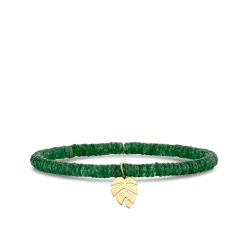 Pure Gold Mini Monstera Leaf on Aventurine