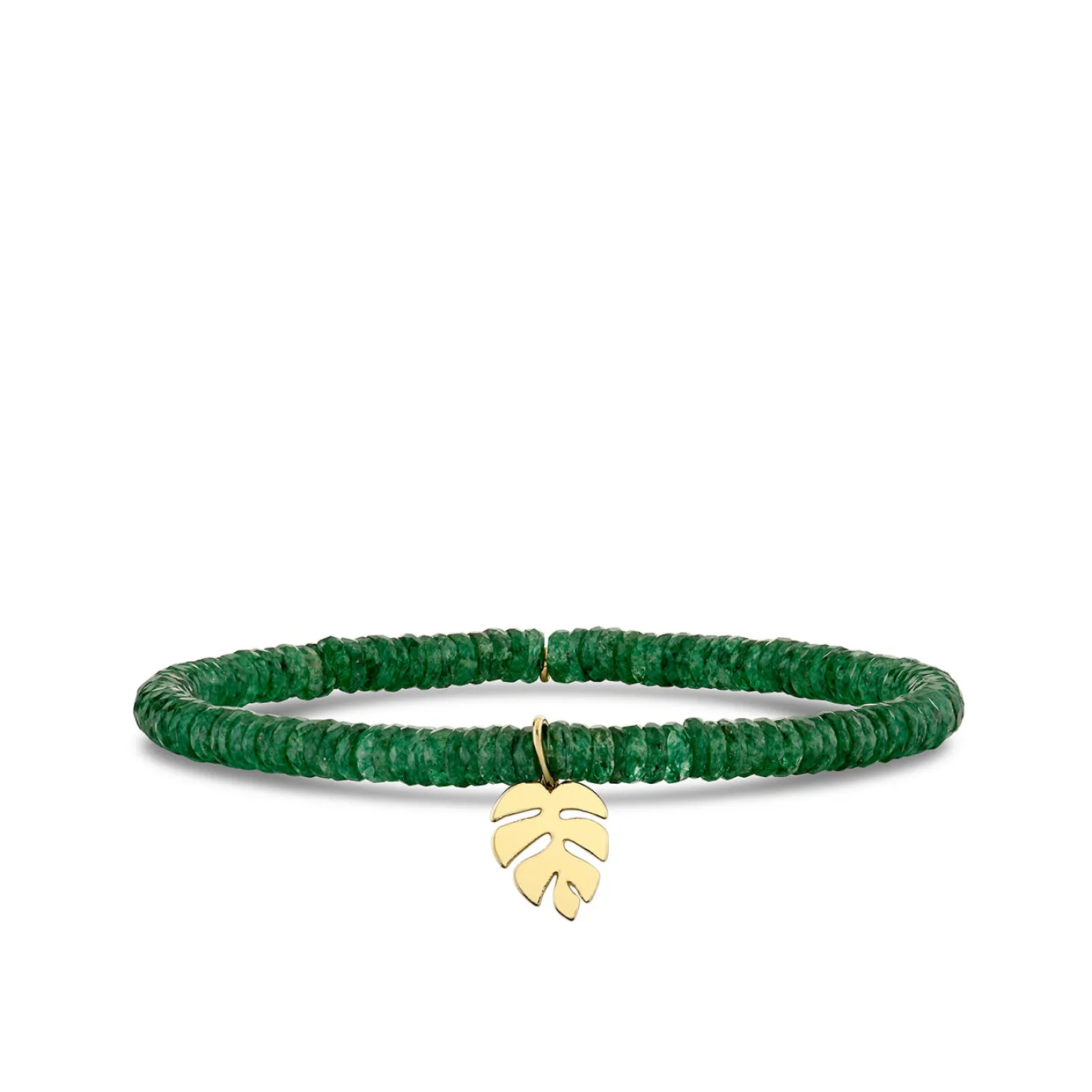 Pure Gold Mini Monstera Leaf on Aventurine