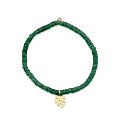 Pure Gold Mini Monstera Leaf on Aventurine