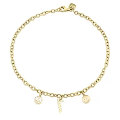 Pure Gold Peace, Love & Happiness Anklet