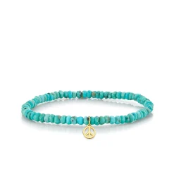 Pure Gold Peace Sign on Turquoise