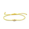 Pure Gold Tiny Bee Bead Cord Bracelet