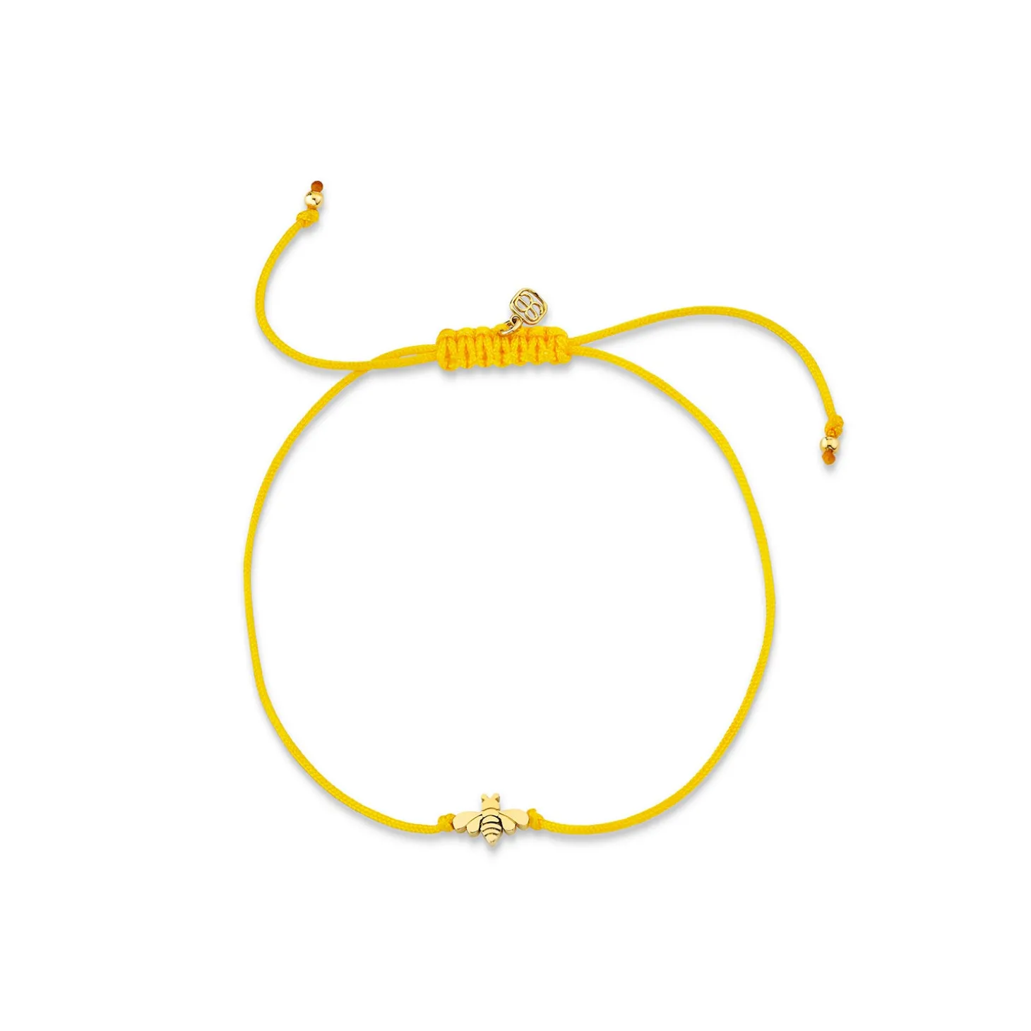 Pure Gold Tiny Bee Bead Cord Bracelet