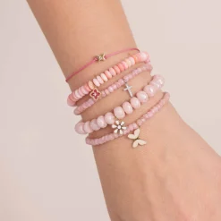 Pure Gold Tiny Butterfly Bead Cord Bracelet