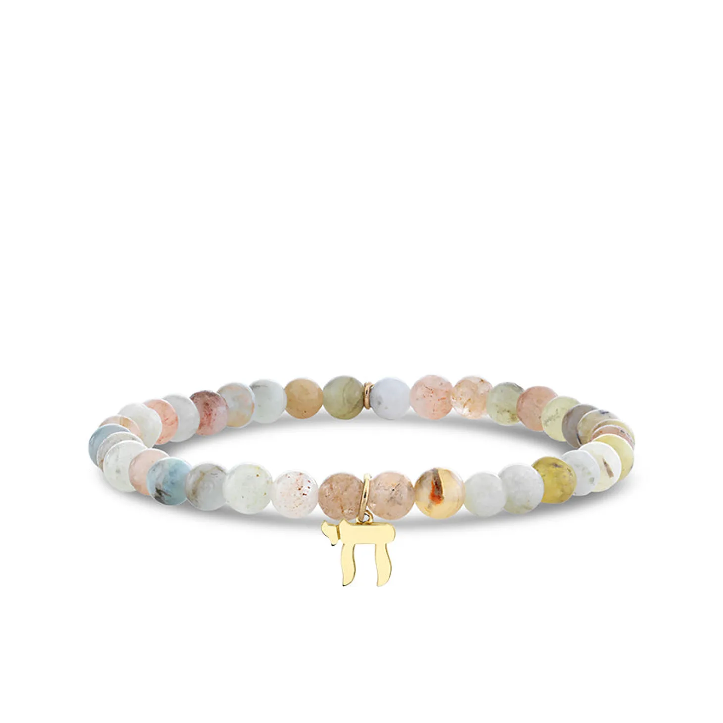 Pure Gold Tiny Chai on Multi Morganite