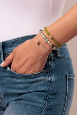 Pure Gold Tiny Clover Cord Bracelet