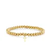 Pure Gold Tiny Cross On Gold Beads
