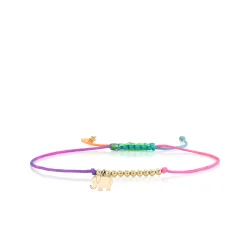 Pure Gold Tiny Elephant Cord Bracelet