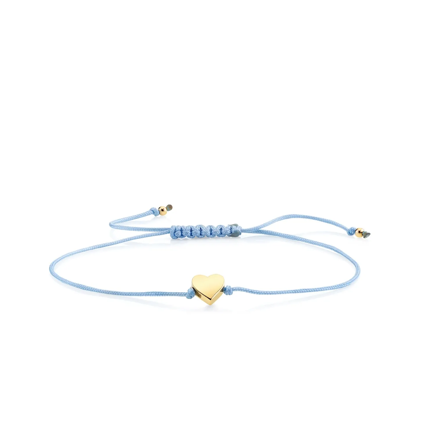 Pure Gold Tiny Heart Bead Cord Bracelet