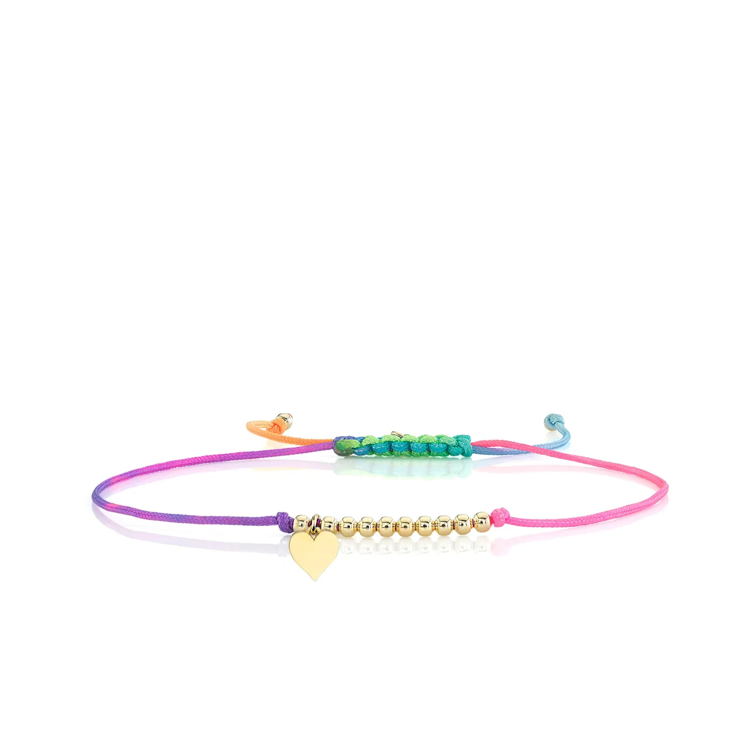 Pure Gold Tiny Heart Cord Bracelet