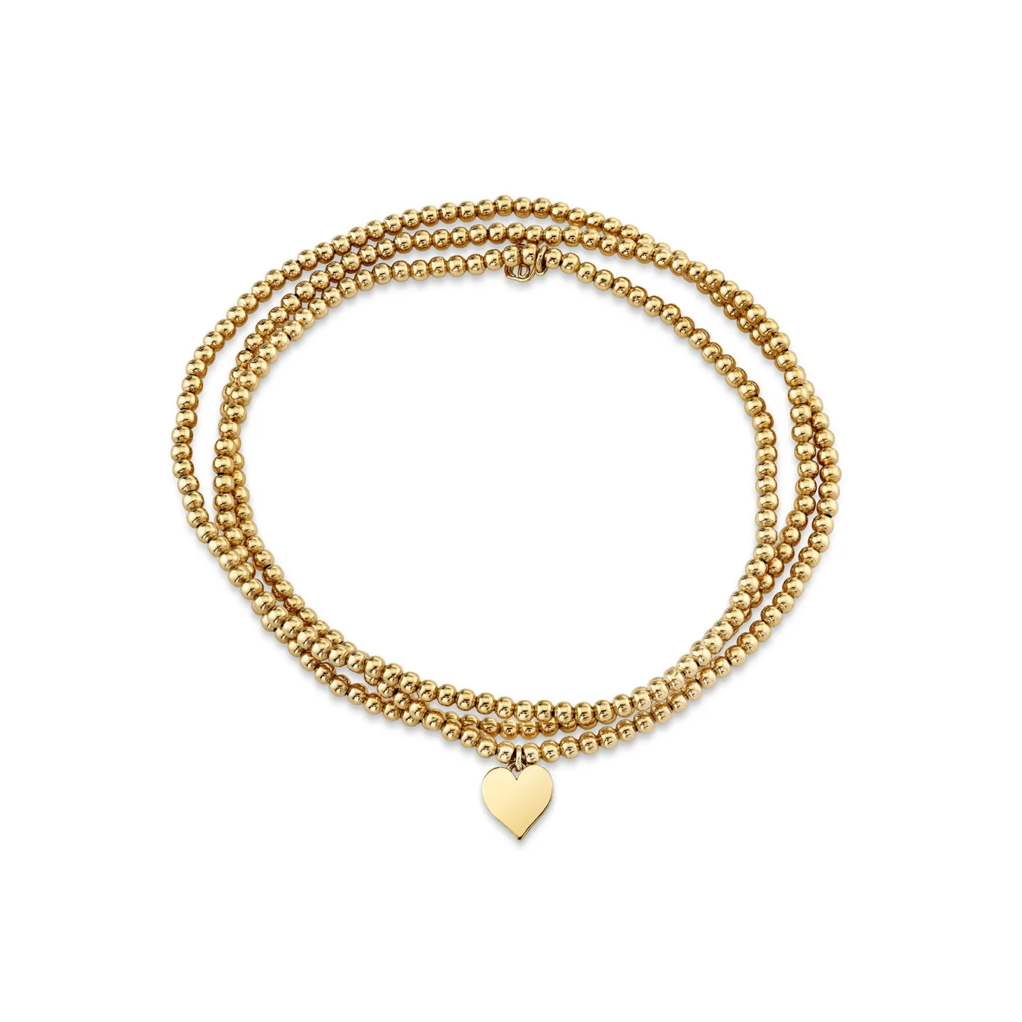 Pure Gold Tiny Heart on Gold Beads