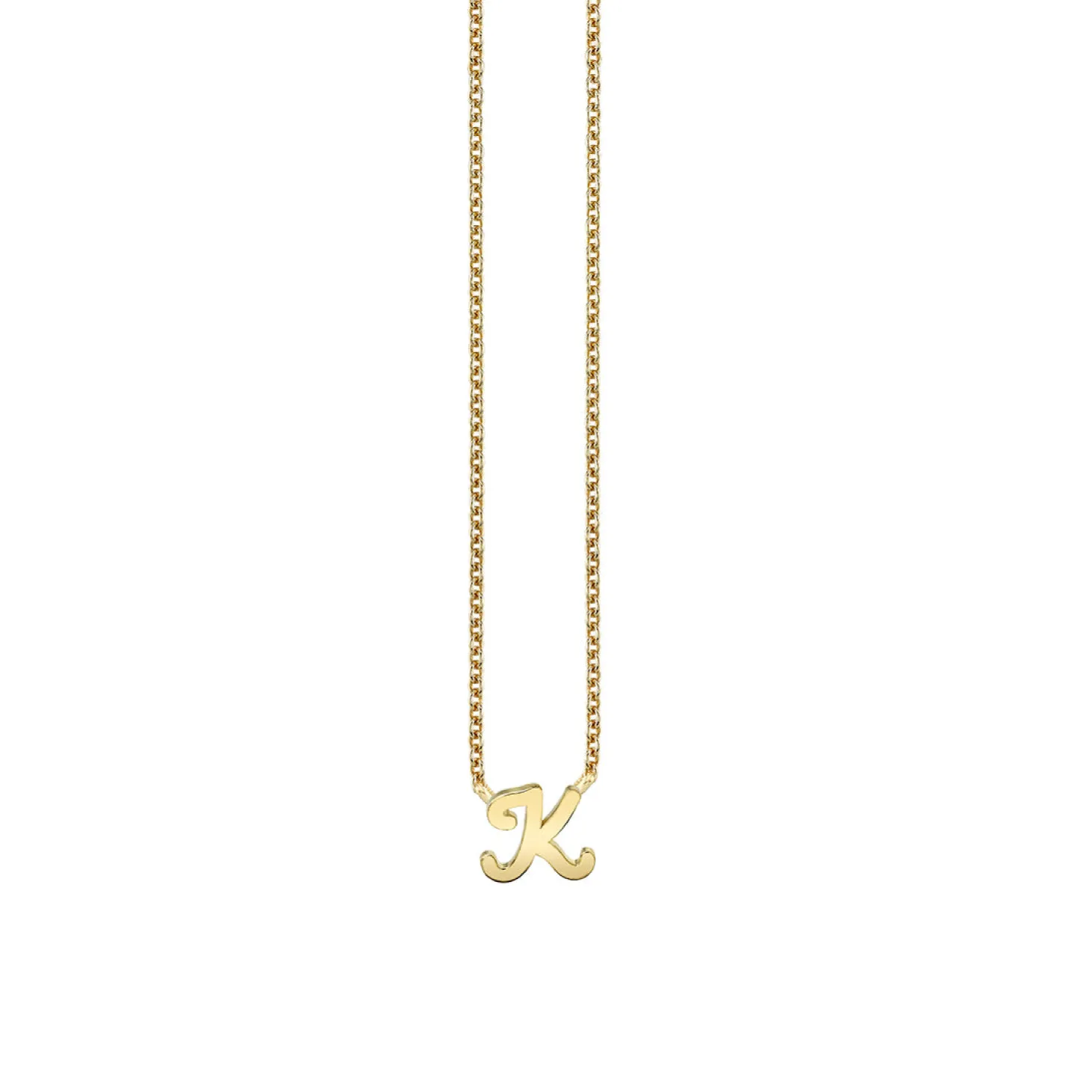 Pure Gold Tiny Initial Necklace
