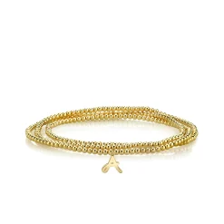 Pure Gold Tiny Initial on Gold Beads