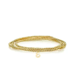 Pure Gold Tiny Initial on Gold Beads
