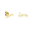 Pure Gold Tiny Love Script Stud