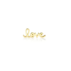 Pure Gold Tiny Love Script Stud