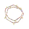 Pure Gold Tiny Multi-Charm Rainbow Zircon Wrap Bracelet